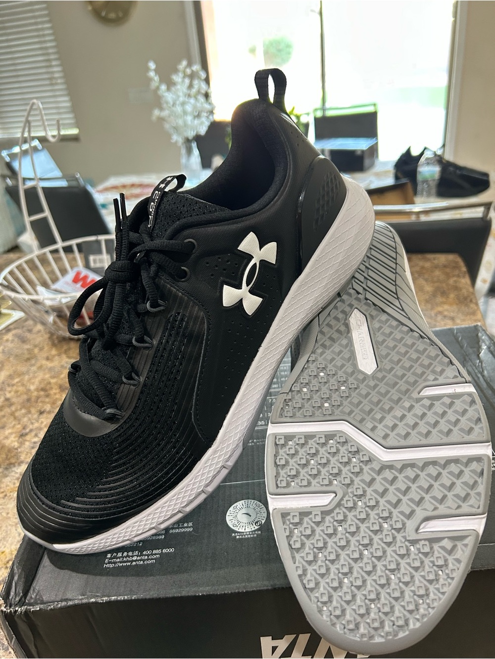 Under Armour Charged Black Athletic Shoes Men’s Size 14  4E ( extra wide ) New